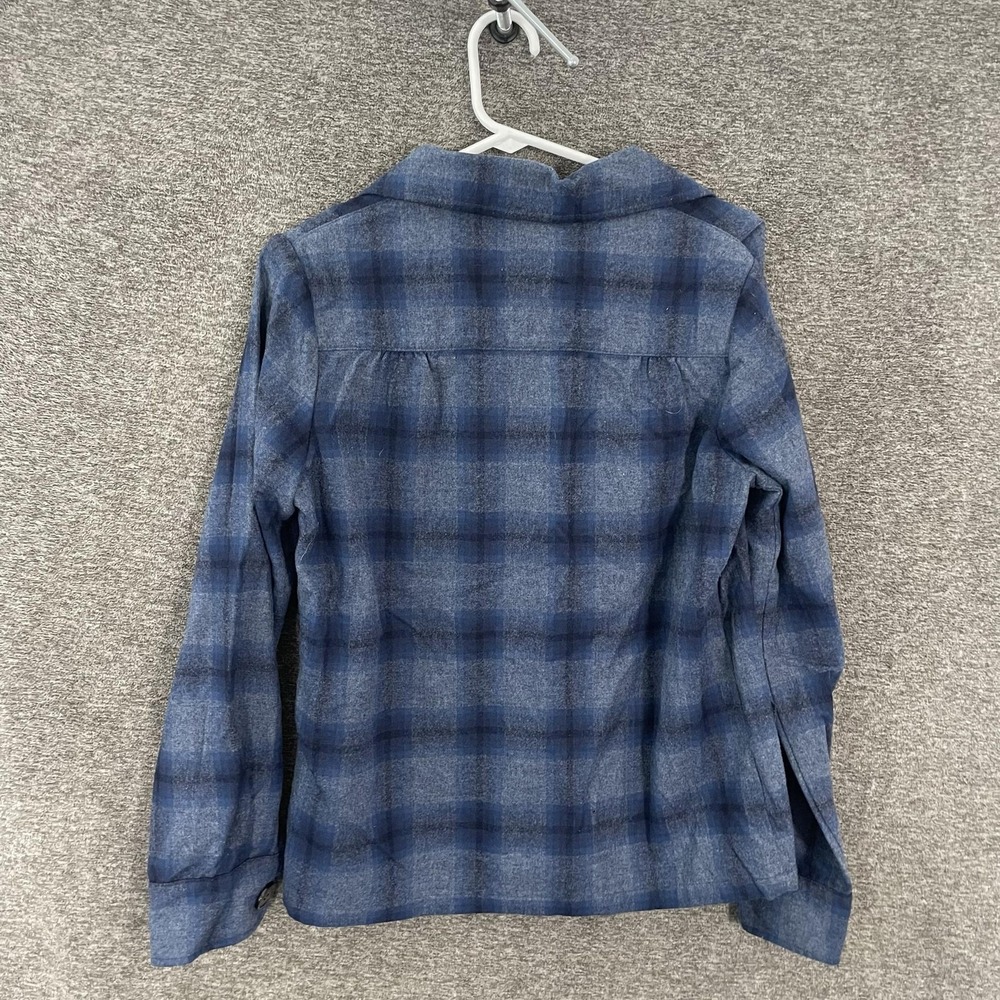 Pendleton Jacket Womens Small Blue Plaid Flannel Wool Button Front Made In USA - Picture 8 of 9